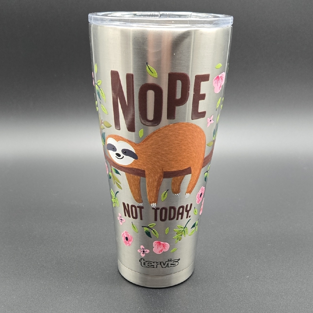 Tervis Stainless Steel Tumbler with Sloth and Floral Design
